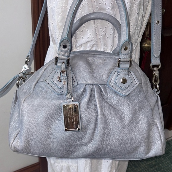 Marc Jacobs Handbags - Marc Jacobs  Dome top satchel shoulder bag  Crossbody bag  leather blue gray EUC